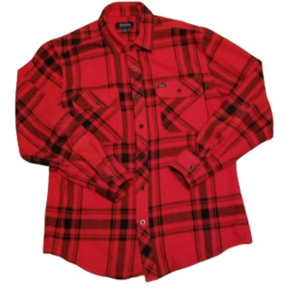 Men's Flannel Plaid Button Up Shirt | Red - Picture 1 of 3